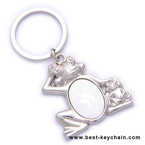 3d frog metal keychain etch logo cancun