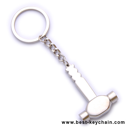 3d hammer shape metal keychain