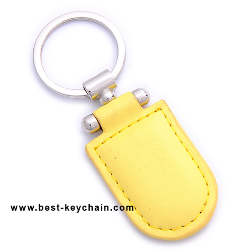 CHEAP LEATHER KEYCHAIN YELLOW COLOR