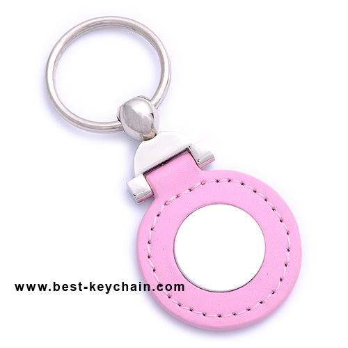 PINK LEATHER KEYRING