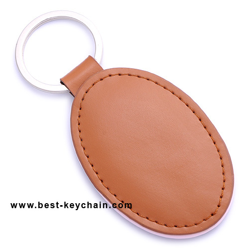 OVAL SHAPE LEATHER KEYCHAINS