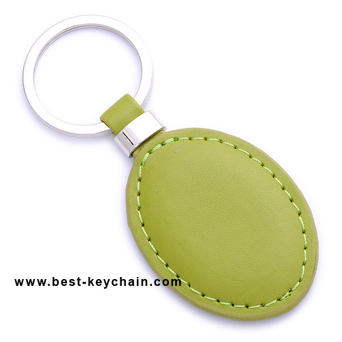 OVAL SHAPE PU KEYCHAINS HOT STAMP LOGO