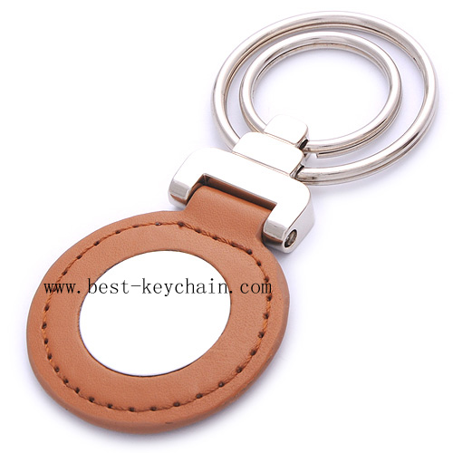 LEATHER KEYCHAINS BROWN COLOR