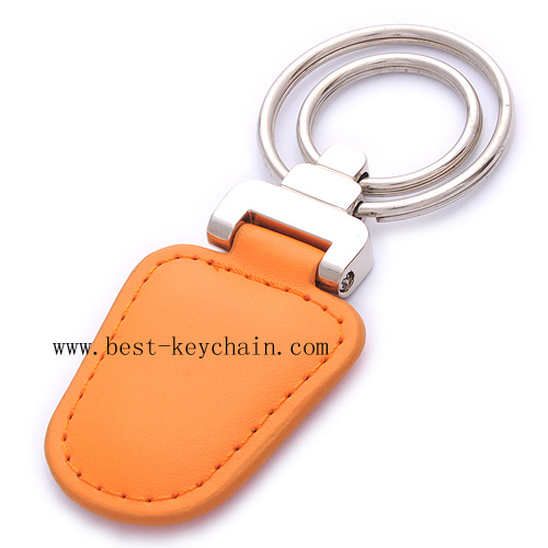 KEYCHAIN WITH PU LEATHER MATERIAL
