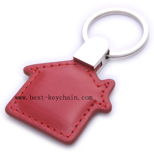 HOUSE SHAPE PU LEATHER KEYCHAINS