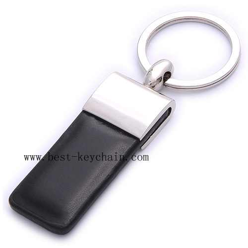 BLACK COLOR PU LEATHER KEYRINGS