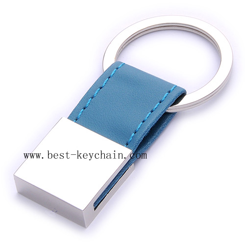 SQUARE SHAPE PU LEATHER KEYCHAINS