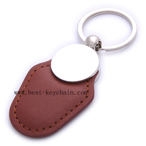 ROUND SHAPE LEATHER KEYCHAINS