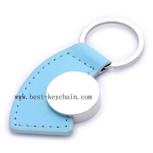 ROUND SHAPE LOGO LEATHER KEYCHAINS