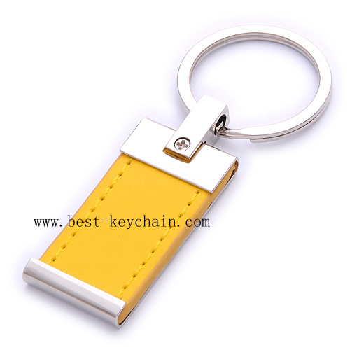 YELLOW COLOR LEATHER KEYCHAINS