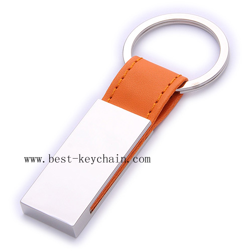 METAL RECTANGEL SHAPE LEATHER KEYRING