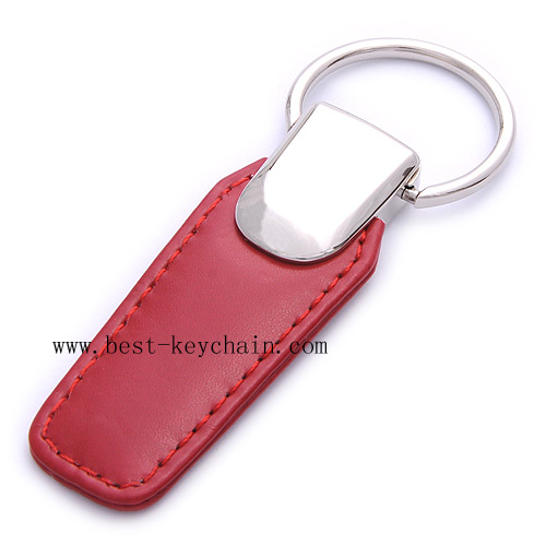 RED COLOR PROMOTION LEATHER AND METAL KEYRINGS