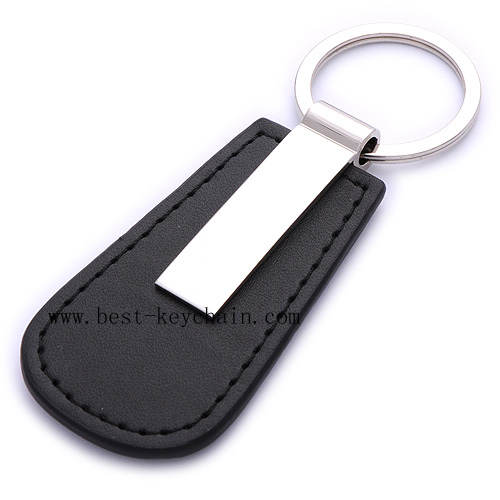 PROMOTION METAL AND LEATHER KEYRING RECTANGEL LOGO