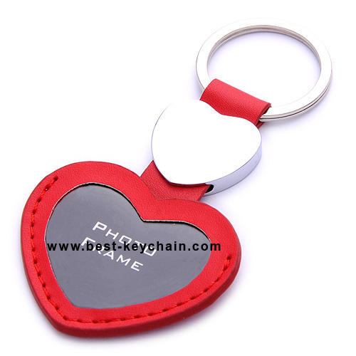 heart shape leather keychain