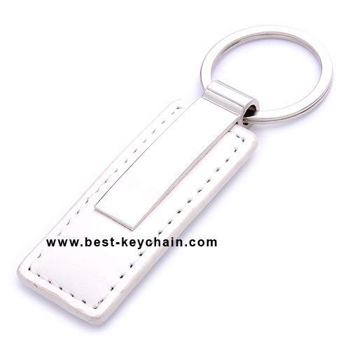 LEATHER KEYCHAIN WITH RECTANGEL SHAPE LOGO