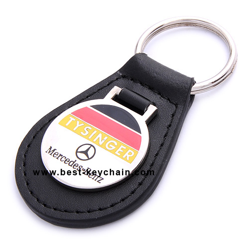 promotion leather mercedes-benz car keychain