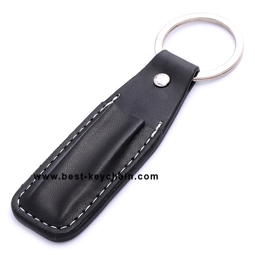 LEATHER KEYCHAIN WITH PEN