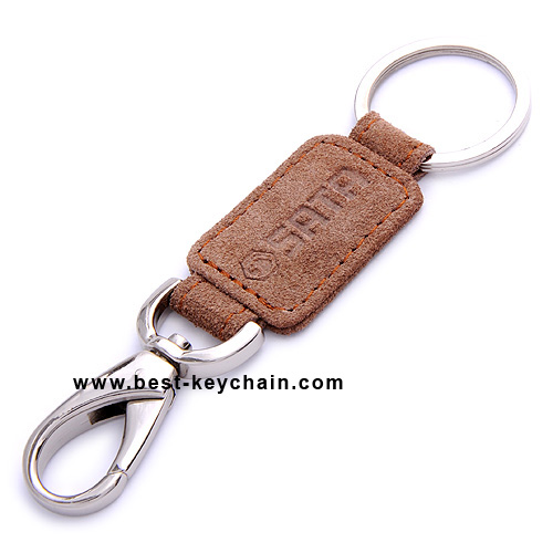 HOT STAMP CLINET LOGO GENUINE LEATHER KEYRING