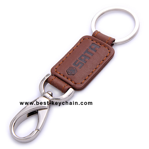 HOT STAMP CLINET LOGO GENUINE LEATHER KEYHOLDER