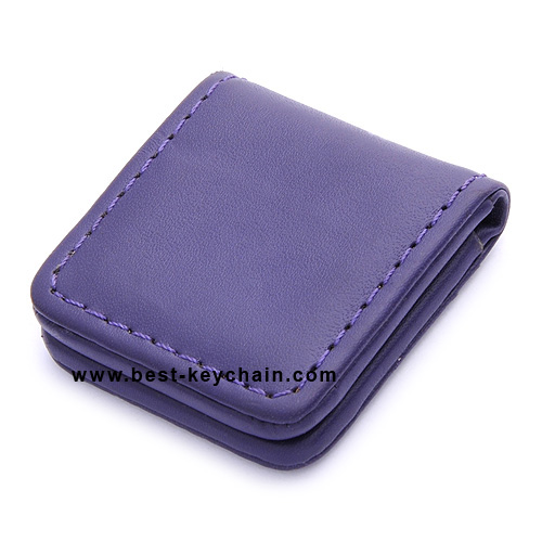 SQUARE SHAPE LEATHER MONEY CLIP