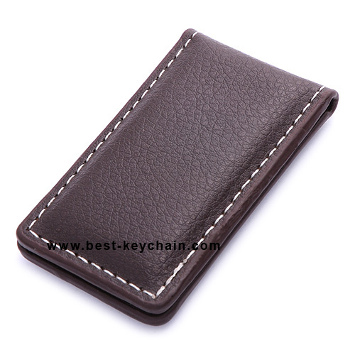 CLIENT SHAPE LEATHER MONEY CLIP FOR PROMOTION