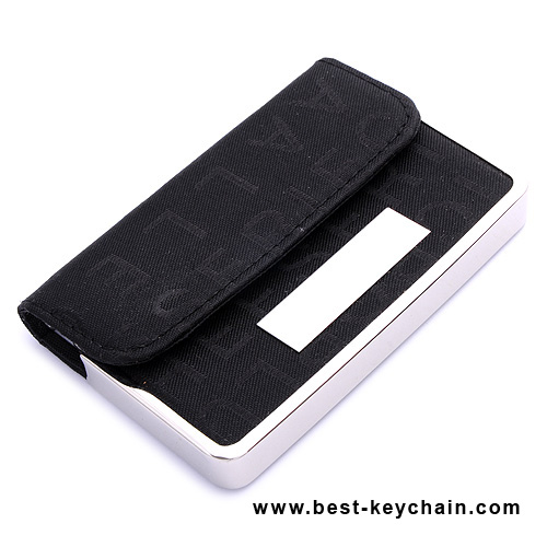 LEATHER AND METAL BUSINESS CARD HOLDER