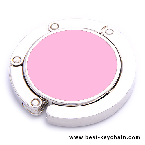 round shape pink promotion metal bag hanger