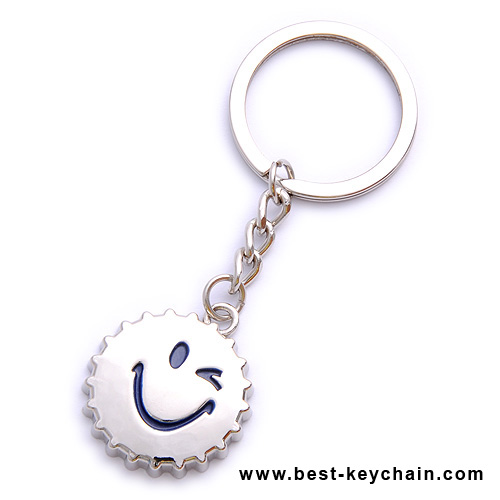 beer lid metal keychain