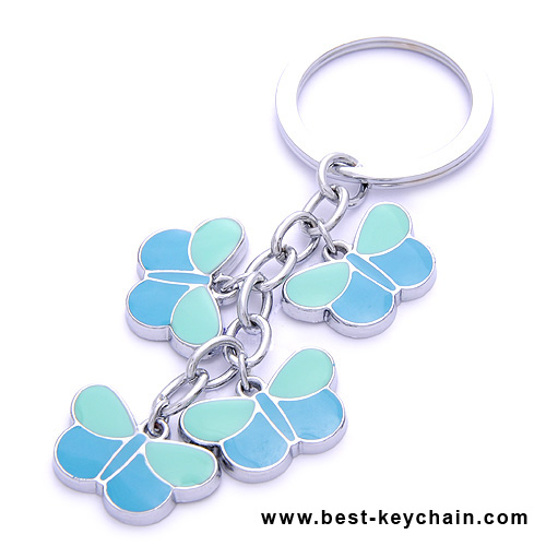 butterfly keyrings metal