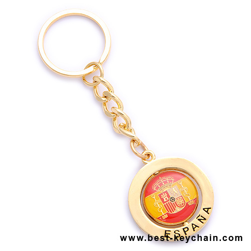 gold epoxy souvenir spain keychain espana
