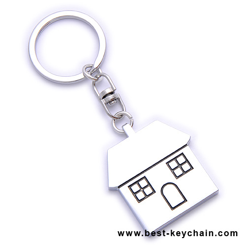 house shape keychain metal