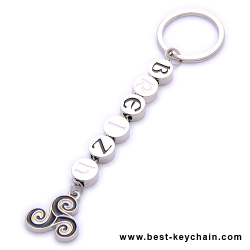 letter keychain in metal