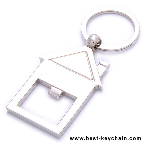 metal house shape keychain