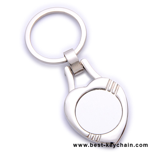 metal key chains made in china 3d heart shape