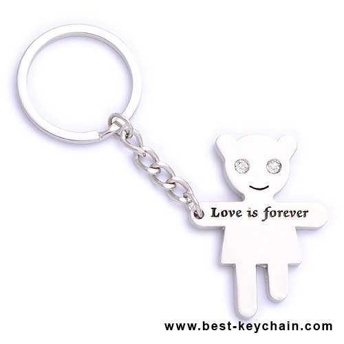 metal love key chain