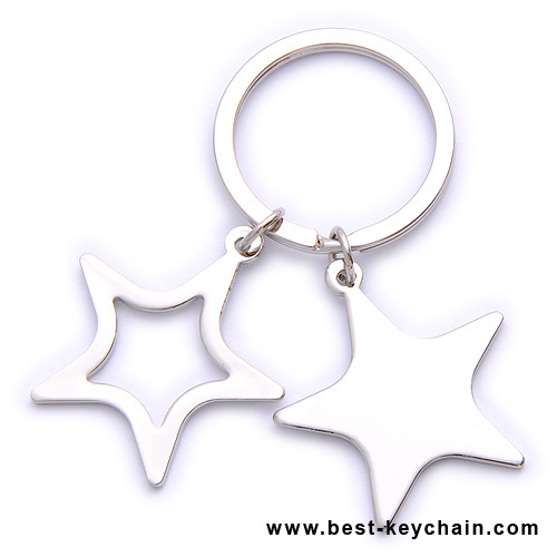 metal start shape keyring