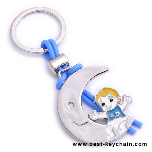 moon metal keychain