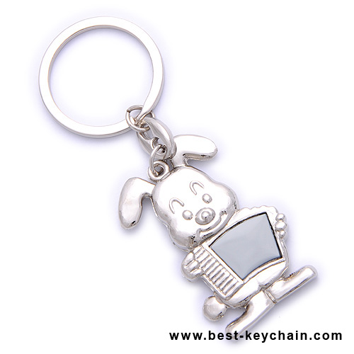 rabbit shape metal keychain