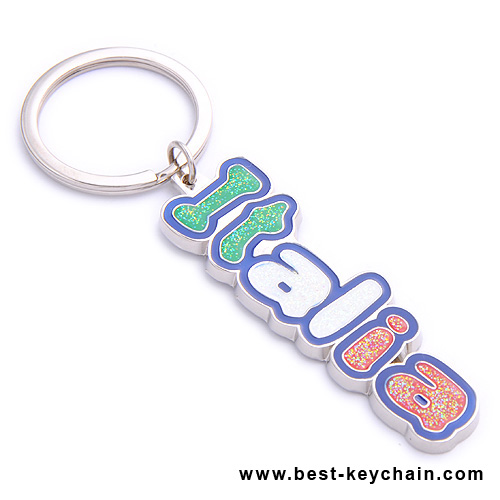 souvenir italia gift letter metal keychain