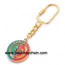 round shaped metal souvenir portugal keyring