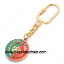 round shaped metal souvenir portugal keyring