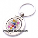 round shaped fancy metal france paris key ring