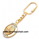 metal gold lourdes souvenir france keyring