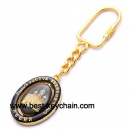 souvenir epoxy logo spinner metal keychain