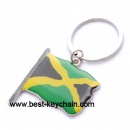 Souvenir metal epoxy cuba flag keyring